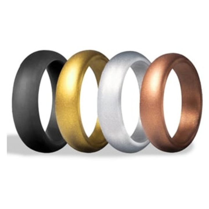 Set 4 inele dama, silicon, multicolor