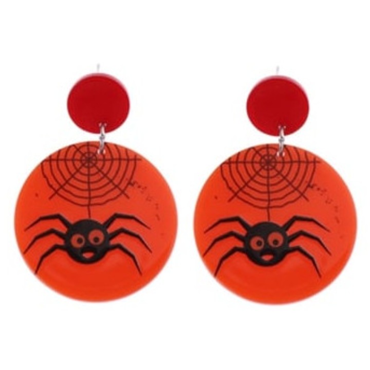 Cercei dama, model Halloween, Portocaliu