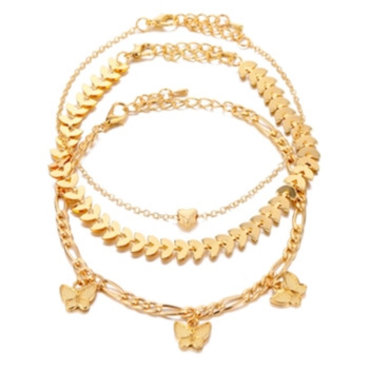 Bratari de glezna pentru femei, de vara, auriu