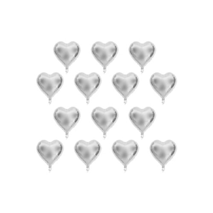 10 db szív alakú fólia lufi szett esküvőre és születésnapi partira, többszínű