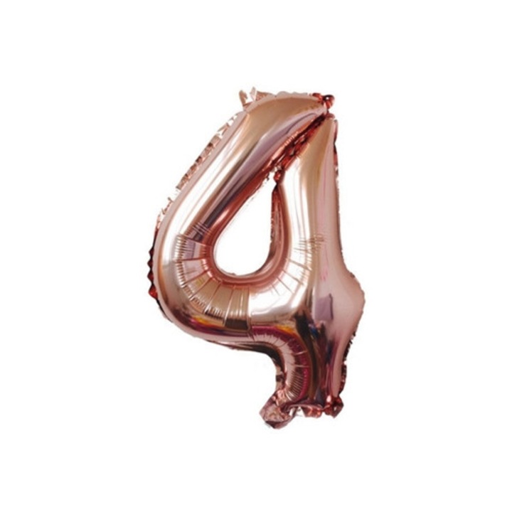 Arany rózsaszín 4-es számú lufi születésnapi és esküvői dekorációhoz, szett