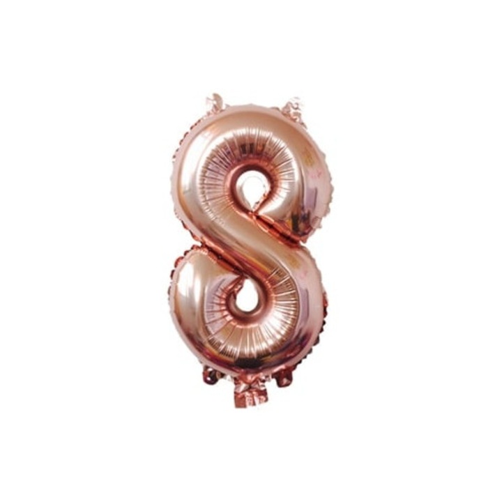 8-as számú rózsaarany lufi születésnapi és esküvői dekorációhoz, szett