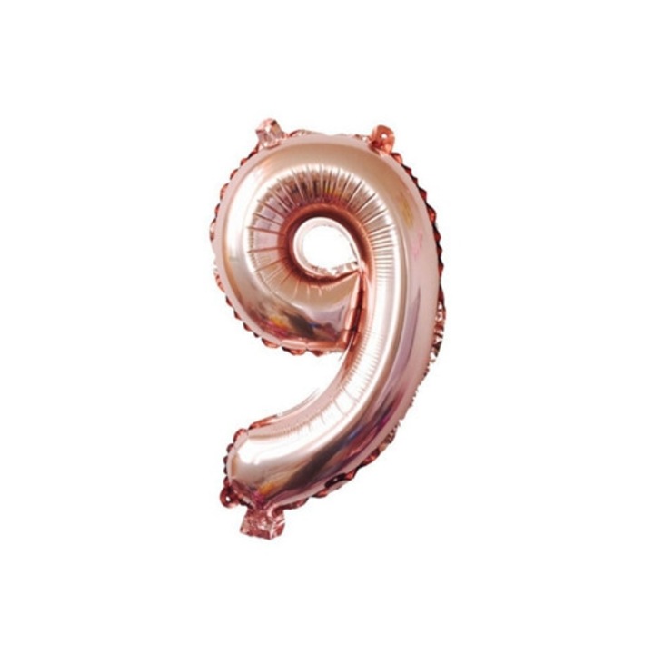 9-es számú lufi, rose gold, születésnapi és esküvői dekorációhoz