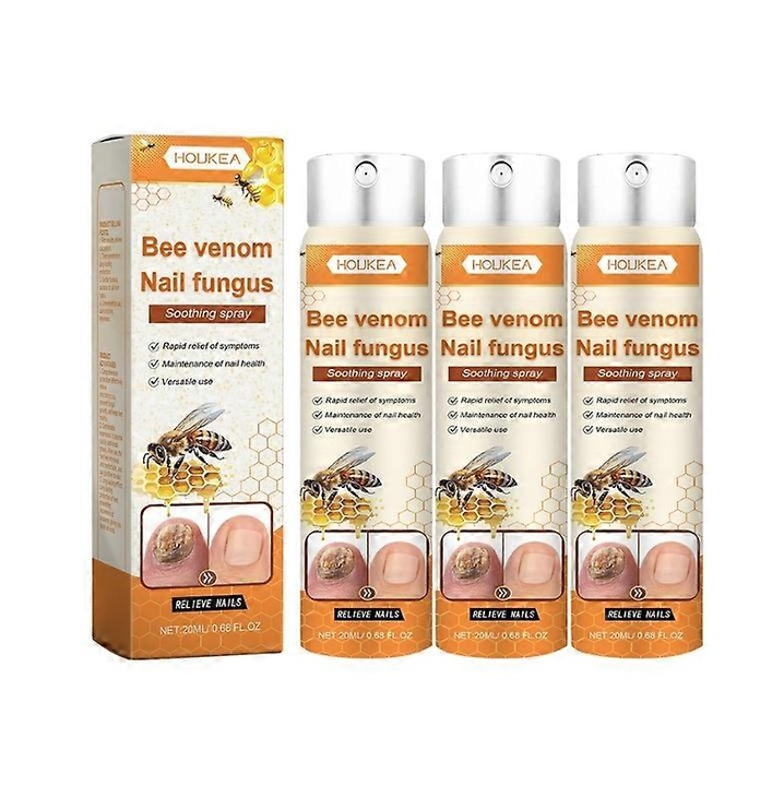 Méhméreg körömápoló spray, Houkea, 20ml, 3 darabos készlet, 2.6x2.6x10.3cm