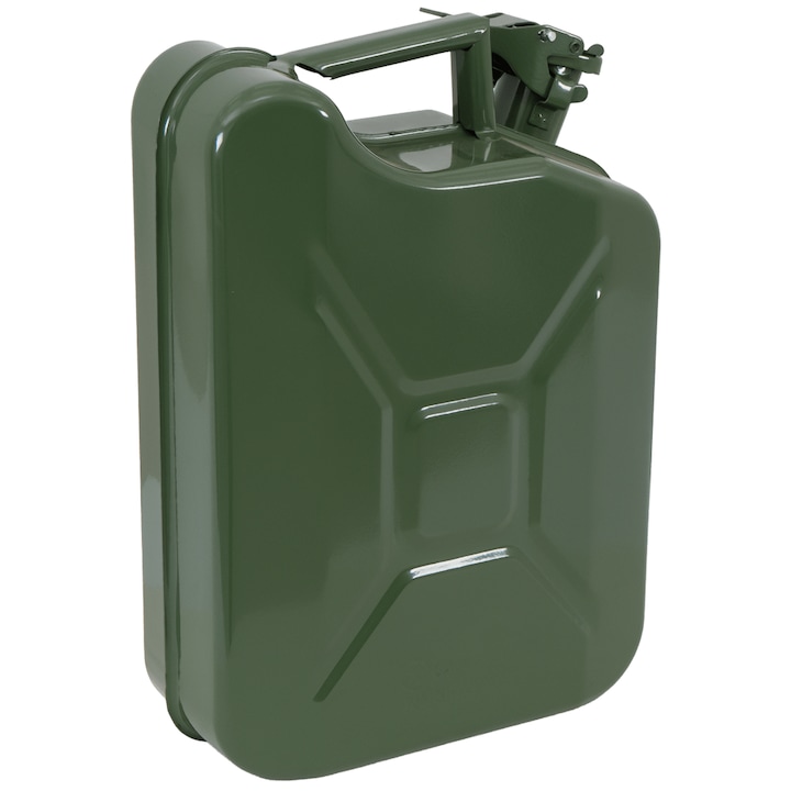 Canistra combustibil Hermon metalică, 10L, 100x30x10cm, verde, hermetică