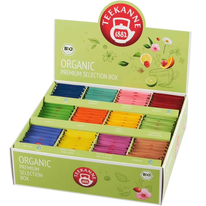 Set de ceaiuri BIO Teekanne Organic Premium Selection, 180 pliculete, multicolor