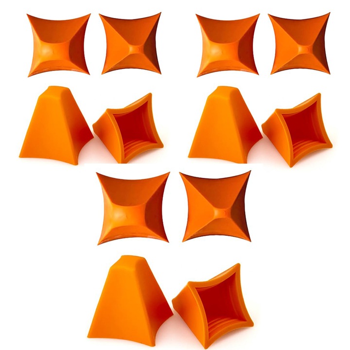 Set de 12 unelte de etansare din silicon, 6 in doua dimensiuni pentru umplerea cusaturilor si renovarea cusaturilor de presare, portocaliu