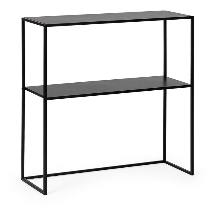 Consola otel negru Alrik 78x27x78h