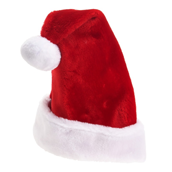 Caciula Mos Craciun EDANTI Deluxe Rosu cu Pompon 40x30 cm