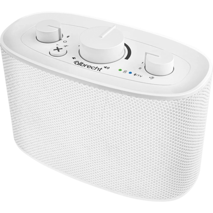 Albrecht 24100 hordozható hangszóró, Bluetooth, fehér, akkumulátor