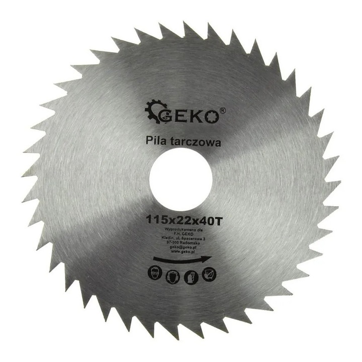 Диск за рязане на дърво, Geko, 115x22x40mm, метал