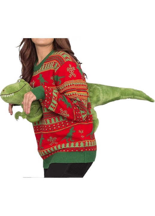 Unisex Kötött Pulóver, 3D Dinoszaurusz Modell, többszínű
