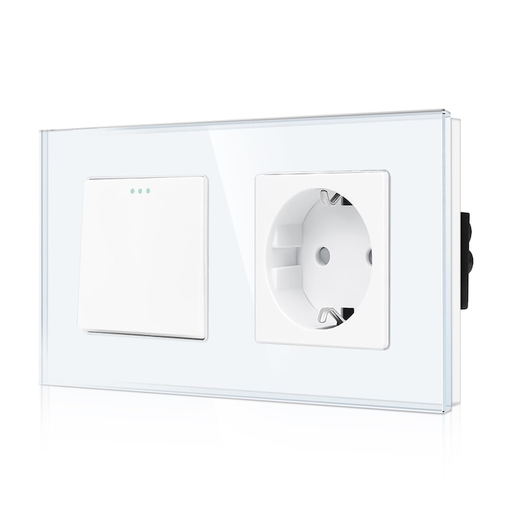 CNBINGO Üveg Kapcsoló, Kristály, LED, Okos, Érintő, Fehér