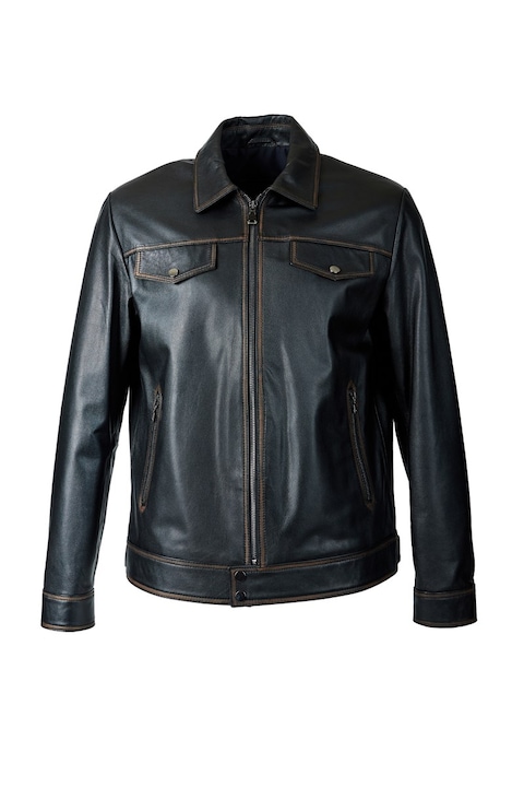 Jachete și veste bărbătești, Piele naturală, Jacket Club, 411748, Negru