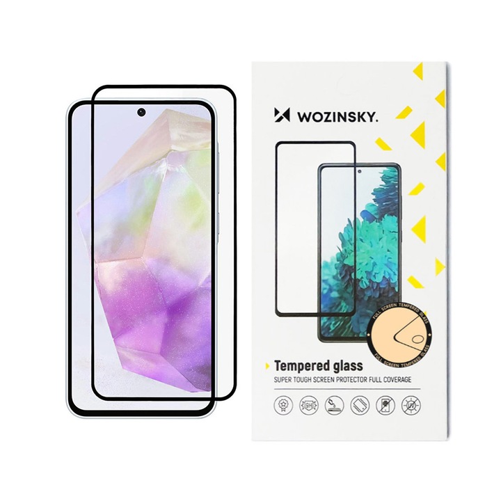 Protector de sticlă Wozinsky pentru Samsung Galaxy A56, Anti Shock, Transparent/Negru