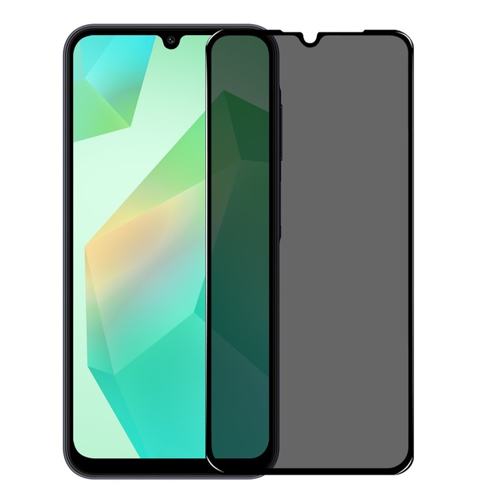 Стъклен Протектор Privacy за Samsung Galaxy A26 5G, Затъмняващ ефект, Прозрачен/ Черен