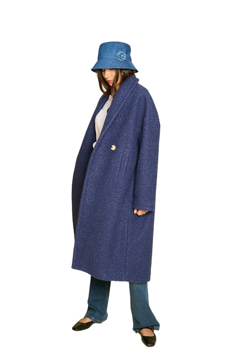 Palton Lână Robbin coat, Albastru
