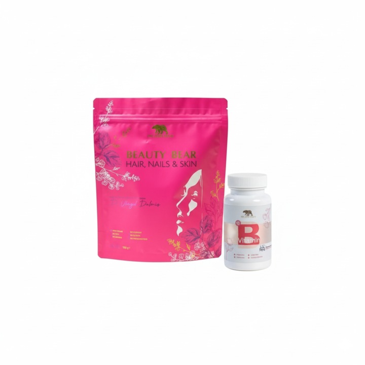 Beauty Vitamins + Beauty Bear, suplimente pentru femei, pentru piele și păr sănătos