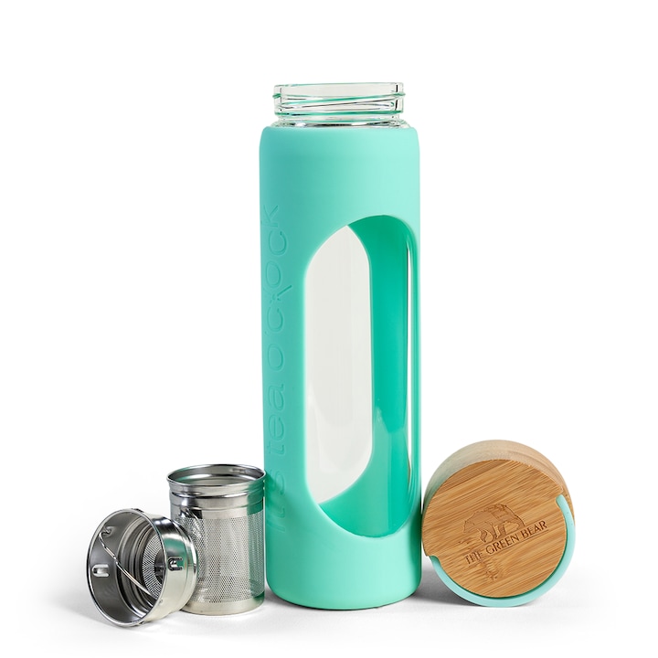 Бутилка за чай с инфузер 550 мл The Green Bear тюркоаз