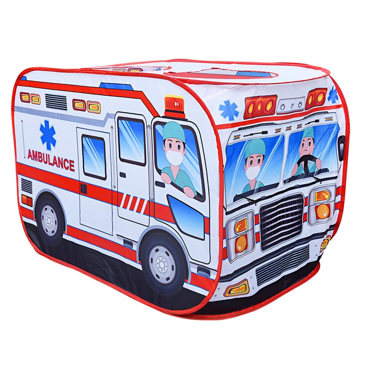 EmonaMall W5655 Gyermek sátor, Mentőautó, Fehér