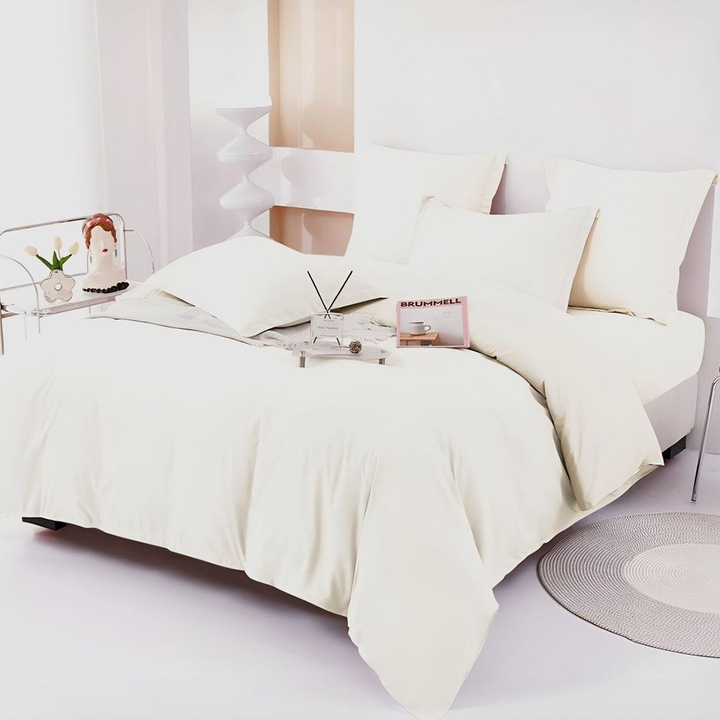 EmonaMall S18571 ágynemű, egyszínű, 4 párnahuzat, 6 részes, fehér