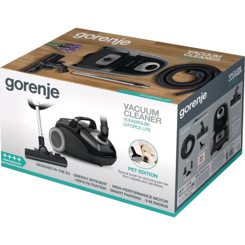 Aspirator Gorenje VCEA28GLBK, filtru Hepa, 700w, Roșu/Negru
