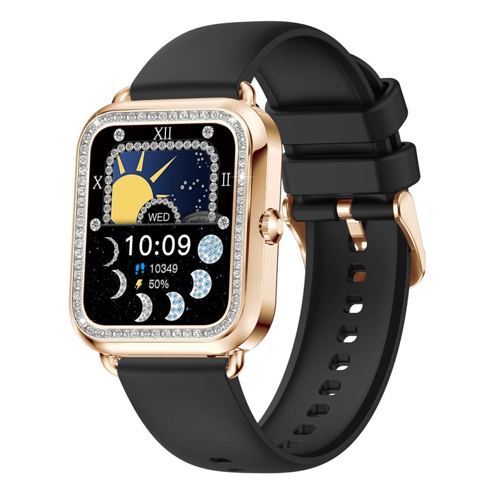 Смарт часовник STELS i69, 1.57 инча, Водоустойчив, Проследяване на съня, Монитор на сърдечния ритъм, Монитор на пулса, Фитнес тракер, Нотификации, Проследяване на съня, Сензор за кислород в кръвта, Хронограф, Компас, Календар, Будилник, Bluetooth, Черен