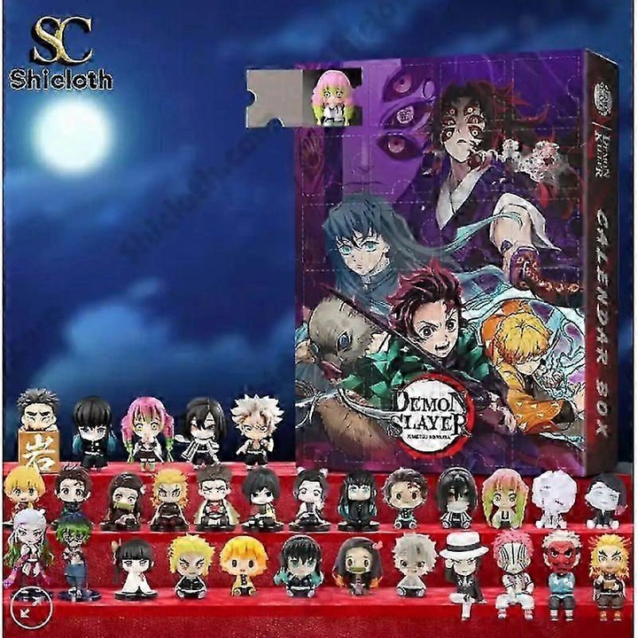 Calendar Advent Demon Slayer cu 24 surprize, jucarii interactive copii, multicolor