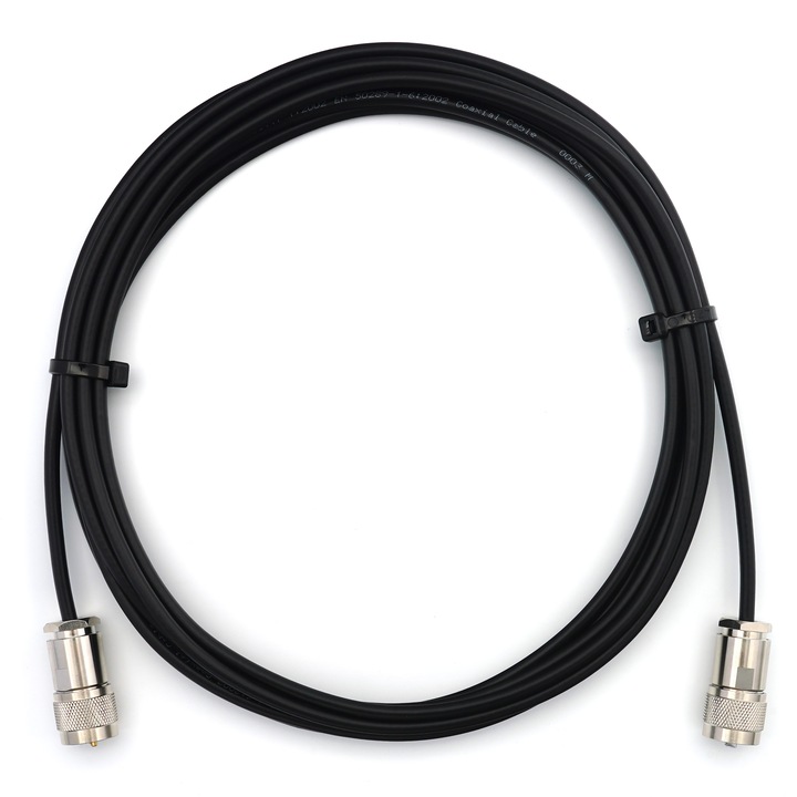 Cablu coaxial RG58/U PL259 la PL259 UHF CB 20m, PVC, 50 Ohm, dublu ecranat, negru