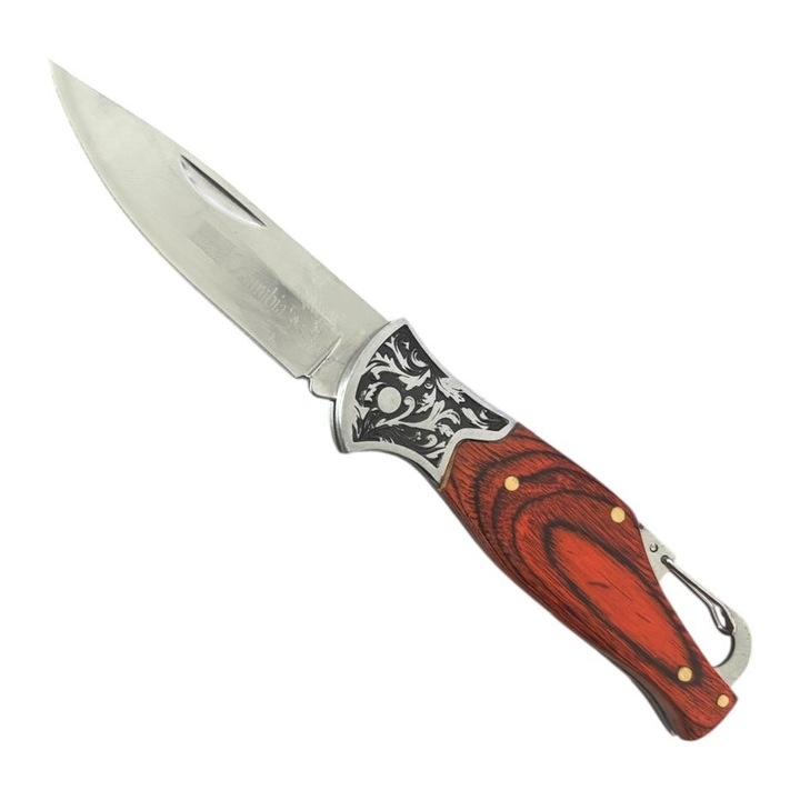 Briceag AVI® pliabil, lama 7 cm, lungime totala 17 cm, grosime lama 2.5 mm, 90 g, cu husa, prindere rapida chei/curea, AVI-5086