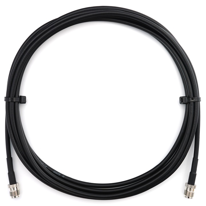 Cablu coaxial RG58/U RP-TNC mama la RP-TNC mama 3m, PVC, 50 Ohm, dublu ecranat, negru