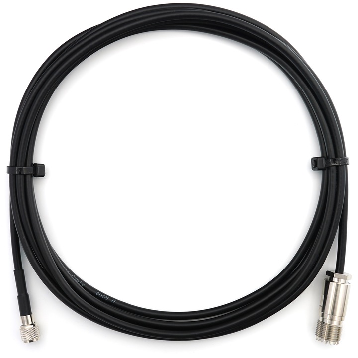 Cablu coaxial RG58/U Mini UHF tata la SO239 UHF mama 6m, PVC, 50 Ohm, dublu ecranat, negru