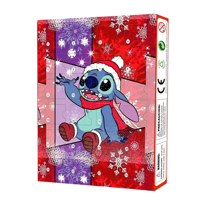 24 darabos karácsonyi Stitch baba készlet, PVC, ABS, többszínű