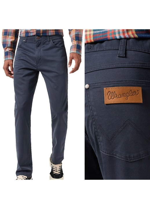 Pantaloni bărbați Wrangler Larston bleumarin slim tapered, Albastru