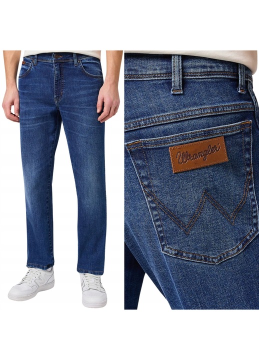 Blugi bărbați Wrangler Texas 821 Drepti Albastru W32, Albastru, W32-L34