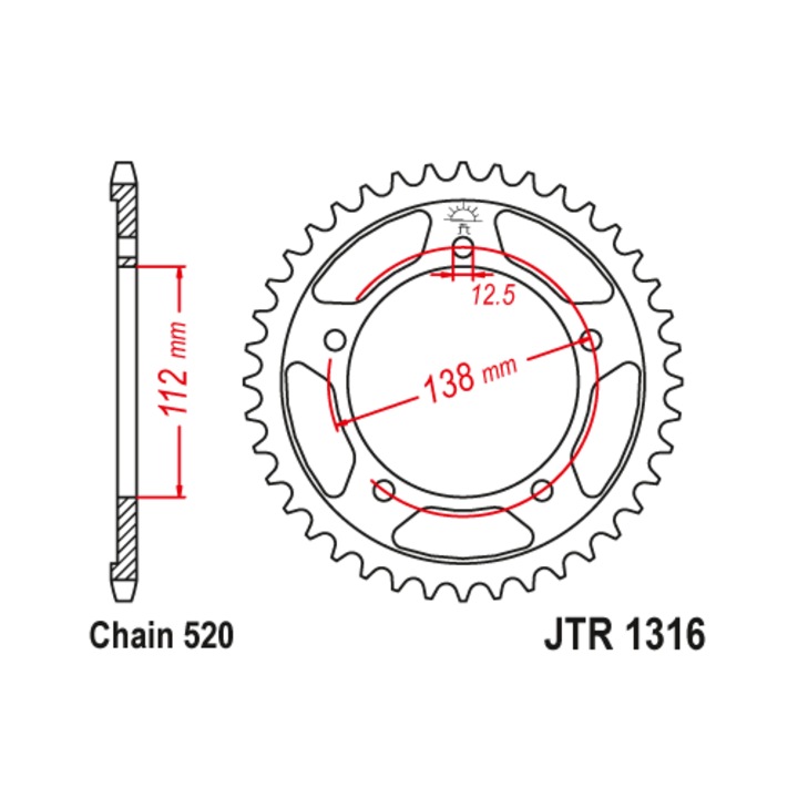 Roata dintata spate JTR1316, 43