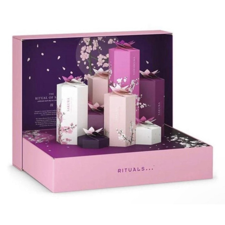 Mini Parfum Rituals Set Rituals The Ritual of Sakura și Yozakura, gel de duș 200 ml, spuma ...