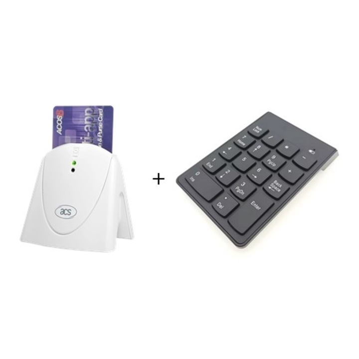 Pachet cititor card identitate/sanatate ACR39U-H1 plus mini tastatura