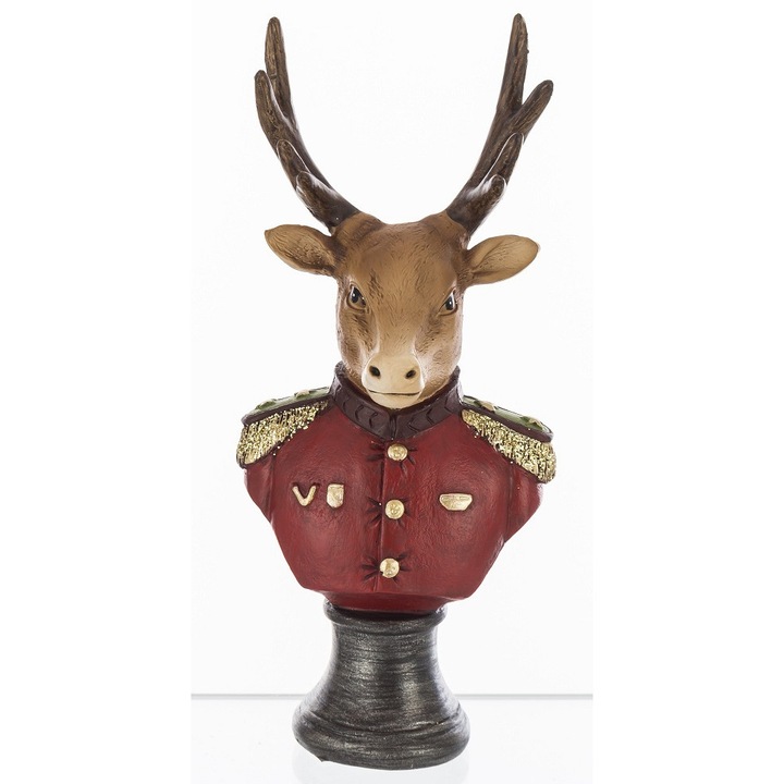 Figurina bust cerb de gala, polirezina, 19, 5 cm, decor interio