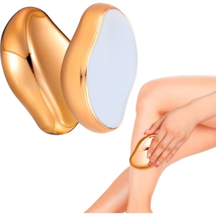 Epilator Crystal Nano, cu nanotehnologie, nedureros, reutilizabil pana la 5 ani, fara substante chimice, auriu, 1 buc