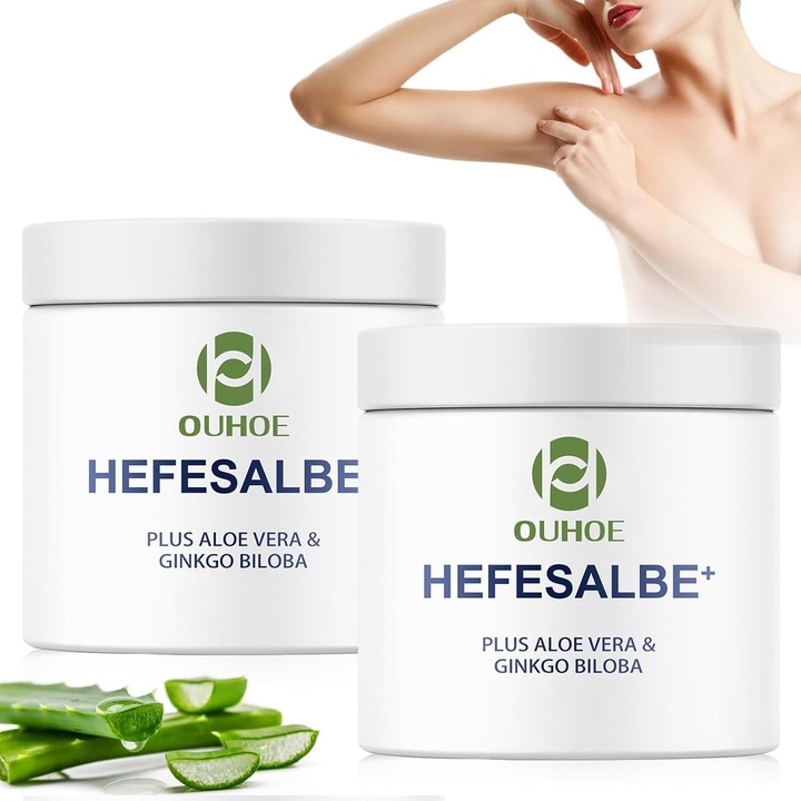 Tápláló krém élesztővel, Aloe Verával és Ginkgo Bilobával, intenzív hidratálás száraz és érzékeny bőrre, regenerálás és simítás, 2 db-os krém szett 100g