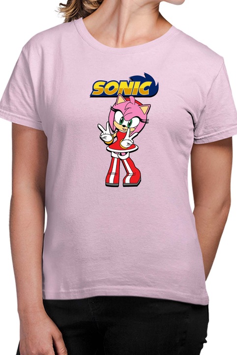 Tricou dama SONIC the Hedgehog OPT Amy, Roz pal
