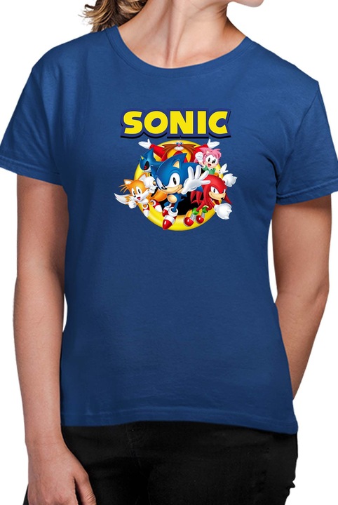 Tricou dama SONIC the Hedgehog OPT Heroes, Albastru marin
