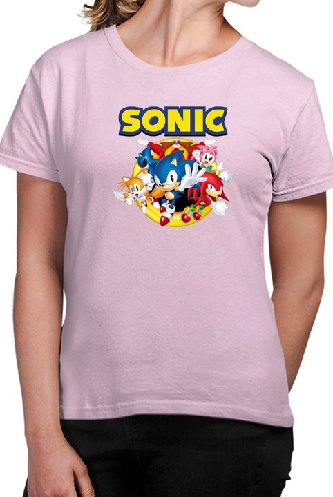 Tricou dama SONIC the Hedgehog OPT Heroes, Roz pal