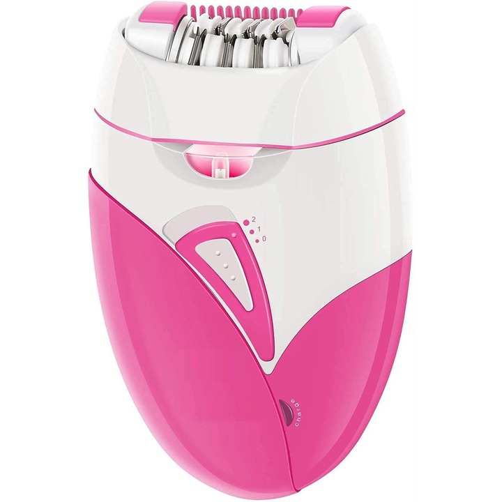 Női elektromos epilátor, 18 csipesz, 2 sebesség, LED, USB, fehér