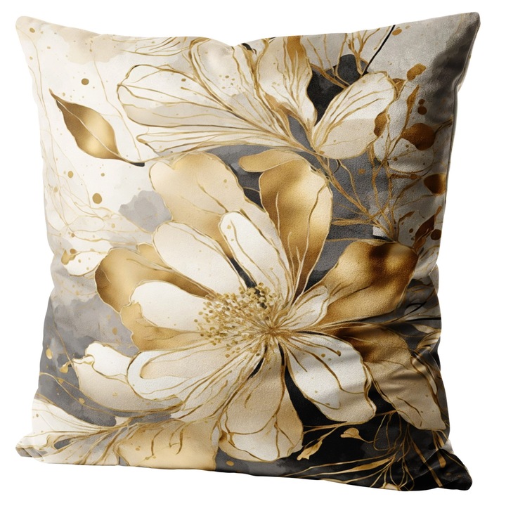 Fata de perna decorativa HomeView, 40x40 cm, velvet, multicolor, certificata OEKO-TEX STANDARD 100, model 227