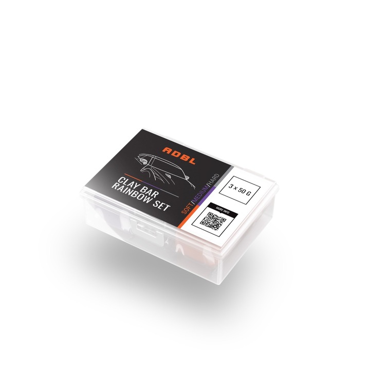 ADBL Clay Bar Rainbow Set 150g 3 darabos agresszív/közepes/enyhe dekontamináló agyagkészlet