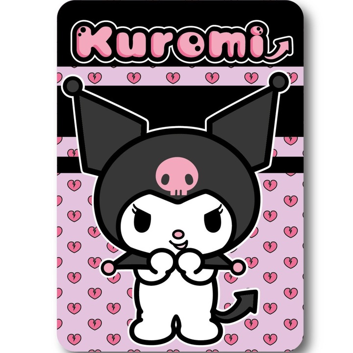Hello Kitty Kuromi Heart поларено одеяло 100x140см