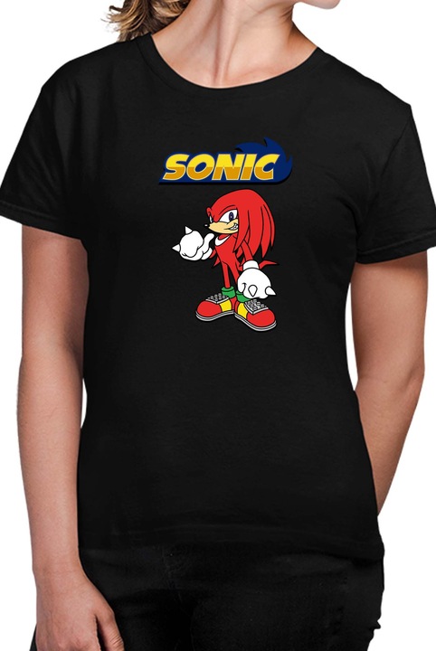 Tricou dama SONIC the Hedgehog OPT Knuckles, Negru