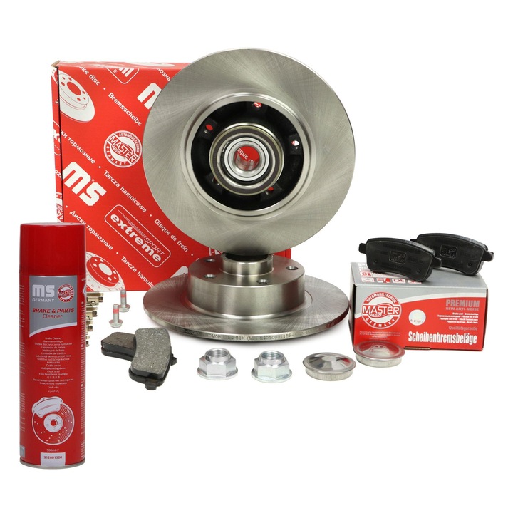 Master Sport Germany féktárcsák és fékbetétek készlet, 5 lyuk, 260x86.2mm, hátsó csapággyal, 201061900